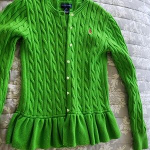 Girls green Polo Ralph Lauren cardigan